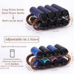 Navtcow Wine Rack and Water Bottle Organizer 2 in 1 for Cabinet and Countertop - Adjustable in 2 Sizes (Acacia Wood 2 Tier) - Image 4