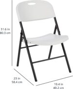 Amazon Basics Sturdy Foldable Plastic Chair, Portable, 350-Pound Capacity, White, 6-Pack - Image 4
