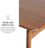Walker Edison Mid-Century Modern Solid Wood Tapered-Leg Dining Table, 59 Inch, Walnut - Image 5