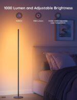 Govee RGBIC Floor Lamp Basic, LED Corner Lamp Works with Alexa, 1000 Lumen Smart Modern Floor Lamp with Music Sync and 16 Million DIY Colors, Color Changing Standing Lamp for Bedroom Living Room Black - Image 3