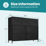 OLIXIS 7 Drawers Dresser for Bedroom, Fabric Storage Tower for Living Room, Entryway - Sturdy Steel Frame, Wooden Top & Easy Pull Fabric Bins, Closet Chests Organizer for Clothes, Black - Image 4