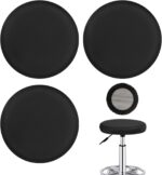 3 Pcs Round Bar Stool Covers, Elastic Seat Protector, 11-15 Inch Diameter, Black - Image 2