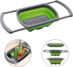 Qimh Colander collapsible, Colander Strainer Over The Sink Vegetable Fruit Strainer Basket (6 Quart) with Extendable Handles, New Kitchen Essentials - Image 9