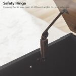 HOOBRO Storage Bench, 39.3" Retro Wooden Storage Chest, Wooden Storage Trunk, Toy Chest with Lift Top, Multifunctional Entryway Organizer, for Entryway, Living Room, Black and Walnut BH141CW01 - Image 7