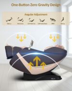 RELX Massage Chair Full Body, Zero Gravity Shiatsu Massage Chair with SL Track, Yoga Stretching, Foot Rollers, Waist Heating, AI Voice Control and Bluetooth (Venus Pro Dark Coffee) - Image 8