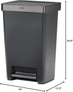 Rubbermaid Premier Series III Step-On Trash Can for Home and Kitchen, with Stainless Steel Rim, 12.4 Gallon, Charcoal, for Home/Kitchen/Garage/Apartment/Office - Image 7