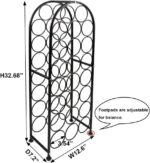 PAG 23 Bottles Arched Freestanding Floor Metal Wine Rack Wine Bottle Holders Stands, Black - Image 5