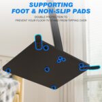 Rfiver Swivel Floor TV Stand with Mount for 32-60 inch TVs up to 88 lbs, Height Adjustable Tall TV Stand with Wood Base, Saving Space Design for Bedroom, Living Room and Corner, Max VESA 400x400mm - Image 7