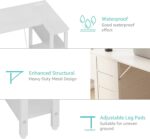 Lufeiya White L Shaped Computer Desk with Drawers & Storage Shelves, 47 Inch Corner Reversible Desk with Power Outlet for Home Office Bedroom, L-Shaped Teen PC Desks with Fabric Drawer, White - Image 10