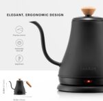 Bodum 27oz Bistro Gooseneck Electric Water Kettle, Pour Over Coffee & Tea, Stainless Steel, Matte Black - Image 4