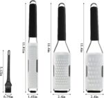 Cambom Lemon Zester Grater Three-piece Suit - Heavy Duty Kitchen Tool for Parmesan Cheese, Ginger, Garlic, Nutmeg, Chocolate, Vegetables，Fruits，Stainless Steel Grater Dishwasher Safe Black - Image 6
