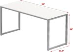 SHW Mission 55-Inch Home Office Computer Desk, White - Image 4