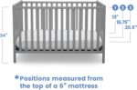 Delta Children Heartland 4-in-1 Convertible Crib - Greenguard Gold Certified, Grey - Image 6