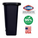 Glad 13 Gallon Trash Can | Plastic Kitchen Waste Bin with Odor Protection of Lid | Hands Free with Step On Foot Pedal and Garbage Bag Rings, Black - Image 4