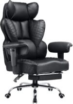 COMHOMA Big and Tall Office Chair 400LBS Wide Ergonomic Gaming Chair with Deluxe Embossing Designed Leather with Foot Rest,150°Reclining Adjustable Armrests Pocket Spring Back Support and Pillow - Image 2