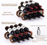 Navtcow Wine Rack and Water Bottle Organizer 2 in 1 for Cabinet and Countertop - Adjustable in 2 Sizes (Acacia Wood 2 Tier) - Image 3