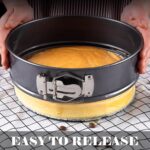 Tellshun 9 Inch Springform Pan Tin with 50pcs Parchment Paper Cheesecakes Baking Mold Round Leakproof Nonstick Removable Bottom Bakeware for Pie Cake Pizza and Quiches - Image 4