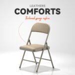 Nazhura 4 Pack Folding Chairs with Padded Vinyl Cushion Chairs with Comfortable Cushion and Durable Steel Frame for Home and Office, for Indoor and Outdoor Events (Kahki Vinyl Padding 4 Pack) - Image 5