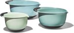 OXO Good Grips 3-Piece Plastic Mixing Bowl Set - Cadet Blue, Tower Gray, Jade, Small, Medium, Large - Image 2