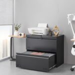 2 Drawer File Cabinet, File Cabinets for Home Office, Printer Stand, File Cabinet with Lock, Lateral Filing Cabinet for A4/Letter/Legal Size File Folders, Assembly Required(Black) - Image 7
