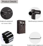 SORCEDAS Portable Wardrobe Closet Storage Organizer Metal Hanging Rack Non-Woven Fabric 34 Inch Coffee (34 Inch, Coffee) - Image 7