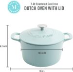 MARTHA STEWART Gatwick 7 QT Enamel Cast Iron Dutch Oven, Martha Blue - Image 3