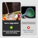 Newness Soup Ladle, [Rustproof, Heat Resistance, Integral Forming] Resilient 304 Stainless Steel Soup Spoon with Vacuum Ergonomic Round Handle, Cooking Spoon for Kitchen, 13.7 Inches - Image 3