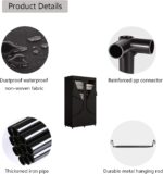 SORCEDAS Portable Wardrobe Closet Storage Organizer Metal Hanging Rack Non-Woven Fabric 34 Inch Black - Image 7