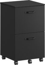 VASAGLE 2-Drawer File Cabinet, Small Rolling Filing Cabinet for Home Office, Printer Stand, for A4, Letter-Size Documents, 15.7 x 16.5 x 27.6 Inches, Matte Black UOFC040B16 - Image 8