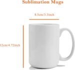 TANGLONG Sublimation Mugs 15 oz, Sublimation Blanks, Bulk Coffee Mugs,White Cups for Coffee,Latte, Soup, Milk, Hot Cocoa Set of 12 - Image 3