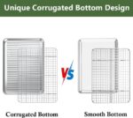 ROTTAY Baking Sheet with Rack Set (2 Pans + 2 Racks), Stainless Steel Cookie Sheet with Cooling Rack, Nonstick Baking Pan, Warp Resistant & Heavy Duty & Rust Free, Size 16 x 12 x 1 Inches - Image 4