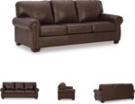Signature Design by Ashley Colleton Classic Leather Match Sofa with Nailheads, Dark Brown - Image 8