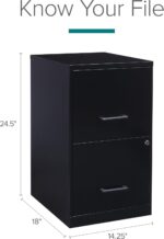 Lorell Space Solutions 18" Deep 2 Drawer Metal File Cabinet in Black - Image 4