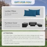 6 Pieces Outdoor Patio Furniture Sets with Furniture Cover, PE Rattan Wicker Patio Conversation Set with Tea Table (Peacock Blue, Rattan Storage Table) - Image 8