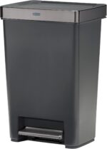 Rubbermaid Premier Series III Step-On Trash Can for Home and Kitchen, with Stainless Steel Rim, 12.4 Gallon, Charcoal, for Home/Kitchen/Garage/Apartment/Office - Image 2