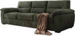 81 inch Corduroysofa for Living Room Three Seater Comfortable Sofa, Fabric Sofa, Modern mid-Century Vintage Brown for Office Meeting Room Apartment(Green, 81inch) - Image 10