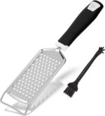 Handheld Cheese Grater - Mirror Stainless Steel Blades, Lightweight & Ultra-Smooth & Rustproof - Non-Slip Comfortable Handle for Parmesan, Mozzarella, Hard & Soft Cheeses - Dishwasher Safe - Image 2