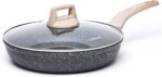 CAROTE Non Stick Frying Pan Skillet, Nonstick Granite Fry Pan with Glass Lid, Egg Pan Omelet Pans, Stone Cookware Chef's Pan, PFOA Free (Classic Granite, 10-Inch) - Image 2