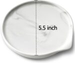 Large Spoon Rest,Ceramic Spoon Rest for Kitchen Counter Dishwasher Safe Marble Decor Spoon Holder for Kitchen,5.5 Inches - Image 4