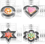 Metal Cookie Cutters Set 12 Pieces, Stainless Steel 3 Heart Cookie Cutters, 3 Star Cookie Cutters, 3 Flower Cookie Cutters, 3 Round Cookie Cutters for Valentine's Day Christmas Holiday - Image 3