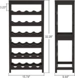 24-Bottle Wine Rack Freestanding Floor, 6-Tier Bamboo Wine Display Rack Storage Shelf with Table Top for Kitchen Dining Room Bar Cellar - Dark Brown - Image 9