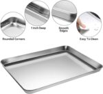 Stainless Steel Baking Sheet Tray Cooling Rack with Silicone Baking Mat Set, Cookie Pan with Cooling Rack, Set of 9 (3 Sheets + 3 Racks + 3 Mats), 10/12/16 Inch, Easy Clean - Image 4