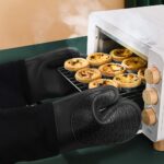 sungwoo Extra Long Silicone Oven Mitts, Heat Resistant Oven Gloves with Quilted Liner Non-Slip Textured Grip Perfect for BBQ, Baking, Cooking and Grilling - 1 Pair 14.6 Inch Black - Image 7