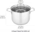 Amazon Basics Stainless Steel Stock Pot with Lid, 8 Quart, Even Heating, Easy to Clean, Silver - Image 5