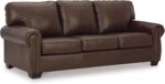Signature Design by Ashley Colleton Classic Leather Match Sofa with Nailheads, Dark Brown - Image 2