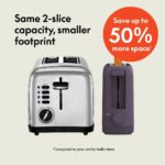 bella 2 Slice Slim Toaster, Fits-anywhere™ Kitchenware, 6 Setting Shade Control with Reheat & Cancel Buttons, Fits sourdough, 10” Long Slot, Anti Jam & Auto Shutoff, 900 Watt, Plum - Image 3