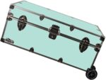 C&N Footlockers - Full-Size Happy Camper Trunk w/Wheels - #1 Summer Camp Trunk - Made in the USA - Steel Footlocker with Lid Stay - 32 x 18 x 13.5 Inches (Mint) - Image 2