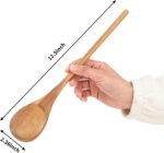 Wooden Spoons for Cooking, MZROO Wooden Spoon 12.5 Inch Long Handle Wooden Cooking Spoon Mixing spoons Tasting Spoons for Nonstick Cookware - Image 3