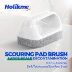 Holikme 7 Pack Deep Cleaning Brush Set, Scrub Pads with Scraper Tip for Pool Walls, Bathroom, Grout, Floor, Tub, Shower and Kitchen Surface (Green) - Image 4