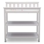 Delta Children Flat Top Changing Table with Wheels and Changing Pad - Greenguard Gold Certified, Bianca White - Image 7